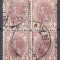 1895 LP 51c CAROL I SPIC DE GRAU FILIGRAN PR IV IN POZITIA 1 BLOC DE 4 STAMPILAT
