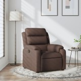 Fotoliu rabatabil, maro &icirc;nchis, material textil