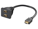 Splitter Semnal HDMI 2 Porturi 0,1m Negru, Goobay