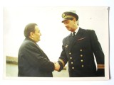 Cumpara ieftin Rară! Fotografie colecție 127 x 88 mm din 1970 cu amiralul și senatorul francez Phillipe de Gaulle(D.2014),unicul fiu al generalului Charles de Gaulle