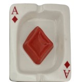 Scrumiera Ceramica As Romb Carte de Joc, 14x11cm, Colectie, Birou/Casa, Design Unic, Cadou Fumatori, Portelan Antichitati