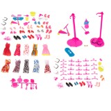 Set haine si accesorii pentru papusi, 85 piese, +3 ani, Multicolor, Oem