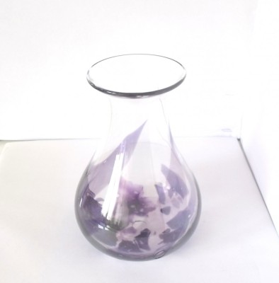 Vaza cristal fuzionat trapping -unicat obiect expozitie- semnata K. Alexanderson foto