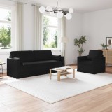 vidaXL Set de canapea 2 pcs Negru 198 x 78 x 80 cm țesătură 3407583