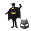 Costum Batman Copii cu Muschi, Masca LED, Set Carnaval, 3-5 Ani (100-110cm), Negru, Poliester