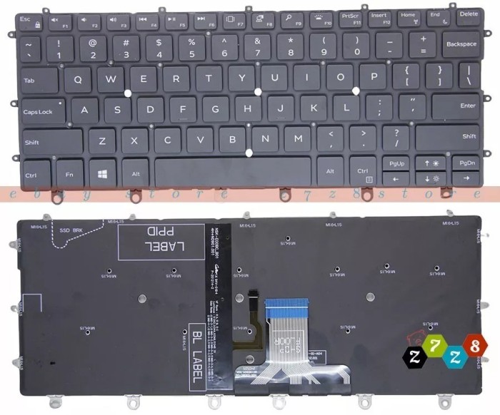 Tastatura Laptop 2-in-1, Dell, XPS 13 9365, P71G, P71G001, WPCF9, 0WPCF9, K0P6H, 0K0P6H, iluminata, layout US