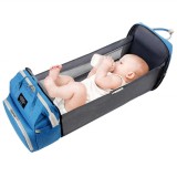 Cumpara ieftin Geanta Rucsac Mămici 3 in 1 Multifuncțională, Impermeabilă, Compartimentată, Prindere Carucior, Albastru/Negru/Gri/Mov