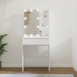 Masa de toaleta cu LED, alb, 60x40x140 cm GartenMobel Dekor, vidaXL