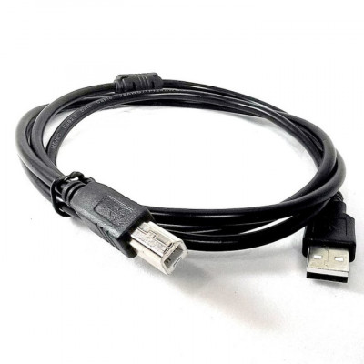 Cablu V&amp;amp;V pentru imprimanta USB 2.0 A-B, 1.5 m, bobine antiparaziti foto