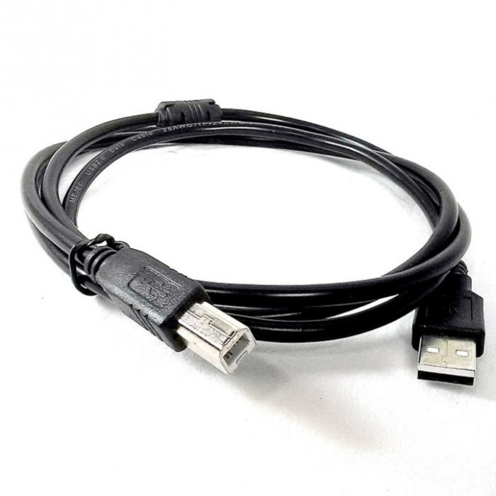 Cablu V&amp;V pentru imprimanta USB 2.0 A-B, 1.5 m, bobine antiparaziti