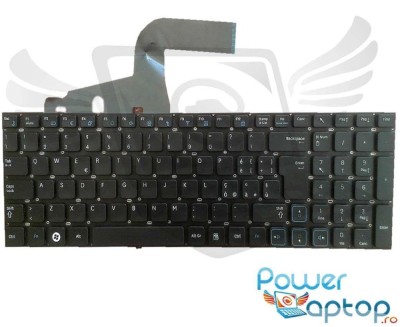 Tastatura Samsung Neagra BA75 03073A layout UK fara rama enter mare, RV711 layout UK fara rama enter mare, foto