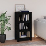 Biblioteca Gossi Neagra, Lemn Masiv Pin, 50x35x97 cm, Rafturi Spatioase, Design Modern, Depozitare Living, Birou