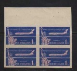 Bulgaria 1959 Aviation, Chruschkov USA visit, imperf. x 4, block, MNH S.208