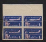 Bulgaria 1959 Aviation, Chruschkov USA visit, imperf. x 4, block, MNH S.208, Nestampilat