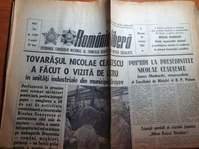 romania libera 19 ianuarie 1983-vizita lui ceausescu in orasul brasov foto