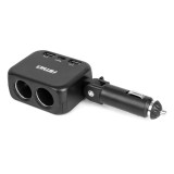 Distribuitor priza bricheta auto cu incarcator 2x USB-A si 1x USB-C, 12/24V, putere totala 100W, rotire 180, compact, AMiO 04357