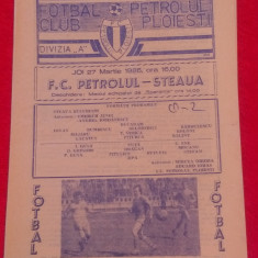 Program meci fotbal PETROLUL PLOIESTI - STEAUA BUCURESTI (27.03.1986)