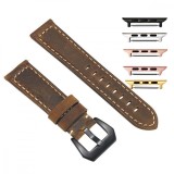 Curea piele naturala, compatibila Apple Watch 9|8|7|6|5|4|3|2|1 Series, 41mm|40mm|38mm, Brown