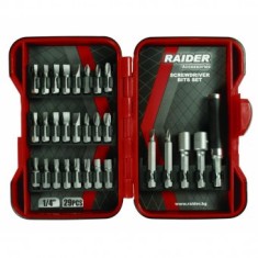 Set biti 29 piese 1/4&quot; x 25 mm, Raider 157792