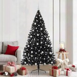 VidaXL Pom de Crăciun artificial pre-iluminat Negru 210 cm PVC 3397157