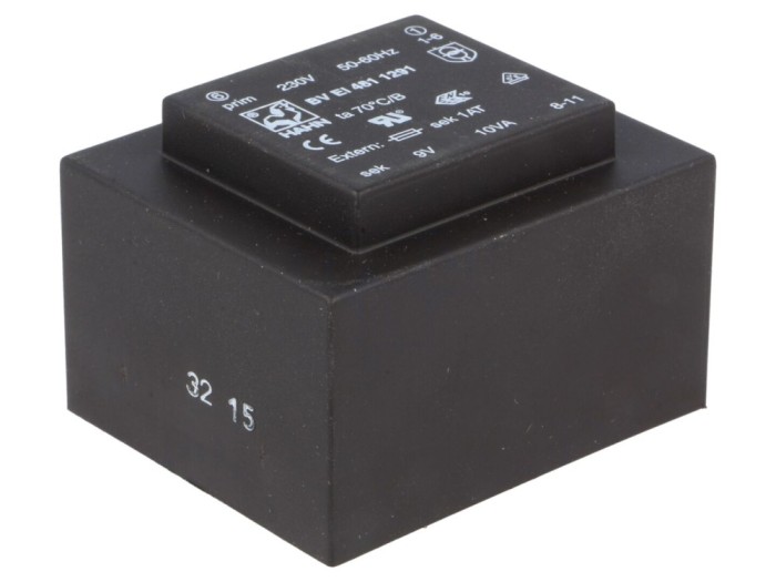 Transformator &Icirc;ncapsulat 10VA 230VAC 9V PCB BVEI