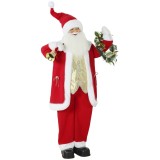 HOMCOM Moș Crăciun care c&acirc;ntă, 150 cm, figură animată &icirc;n picioare cu clopoțel și coroană, activată prin sunet/atingere | Aosom Romania