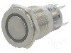 Intrerupator anti-vandalism, ON-ON, &Oslash;19mm, ONPOW - LAS1-AGQPF-11ZE/G/24V/S