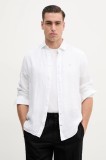 Hackett London camasa de in barbati, culoarea alb, cu guler clasic, regular, HM3010266