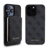 Husa MagSafe pentru Apple iPhone 15 Pro Max, Guess, Powerbank 4G Metal Logo, Neagra