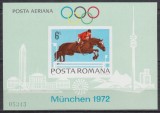 ROMANIA 1972 LP 789 PREOLIMPIADA MUNCHEN COLITA NEDANTELATA MNH