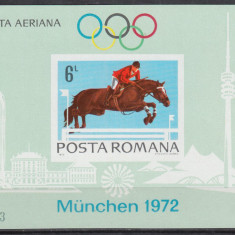 ROMANIA 1972 LP 789 PREOLIMPIADA MUNCHEN COLITA NEDANTELATA MNH