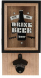 Desfacator si cutie pentru depozitare capace Drink Beer, 15.3x8.3x30 cm, lemn, Excellent Houseware