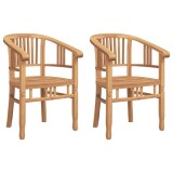 vidaXL Scaun 2 pcs Maro 63 x 58 x 89 cm Lemn solid de tec 42008383