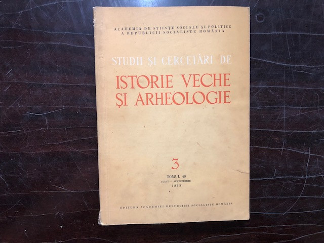 STUDII SI CERCETARI DE ISTORIE VECHE SI ARHEOLOGIE 3/1989