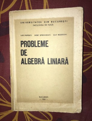D. Blideanu, I. Popescu, D. Stefanescu/ Probleme de Algebra Liniara foto