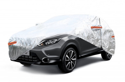 HusĂ Auto Aluminiu Cu Fermoar, Reflectiv, 120g + Bumbac, Argintiu, Mărime: Suv/van L Amio 01113 foto