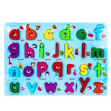 Puzzle din lemn, incastru, Litere mici, 27 piese, Oem