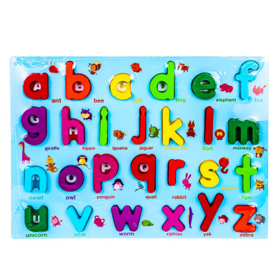 Puzzle din lemn, incastru, Litere mici, 27 piese foto