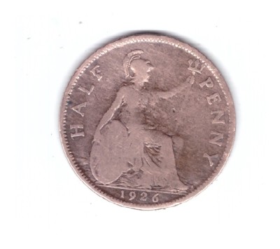 Moneda Marea Britanie 1/2 penny 1926, stare relativ buna, curata foto