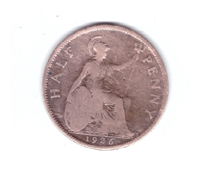 Moneda Marea Britanie 1/2 penny 1926, stare relativ buna, curata