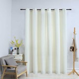 Draperie opaca catifea crem 290x245 cm vidaXL cu inele metalice