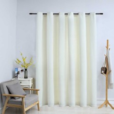 vidaXL Draperie opacă, crem, 290x245 cm, catifea, inele metalice 134515