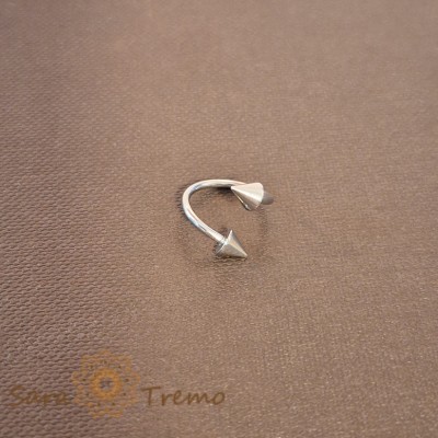 Piercing Spirala din Titan cu 2 Capete tip Sageata Mare - corp, ureche foto