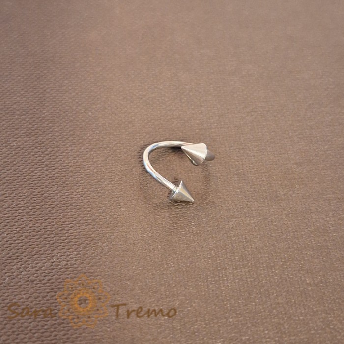 Piercing Spirala din Titan cu 2 Capete tip Sageata Mare - corp, ureche