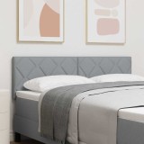 Cap de Pat Design Blocuri &icirc;n Diamant Gri Deschis 144 cm Țesătură