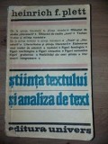 Stiinta textului si analiza de text- Heinrich F. Plett