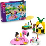 LEGO&reg; Friends - Petrecere la piscina cu unicornul si flamingo 42658, 99 piese