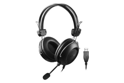 CASTI A4tech, cu fir, standard, utilizare multimedia, microfon pe brat, conectare prin USB 2.0, negru, &amp;quot;HU-35&amp;quot;, (timbru verde 0.8 lei) foto