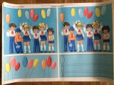 plansa pentru scoala gradinita copii elevi baloane colorate pionieri soimii patriei afis romania editura didactica si pedagogica