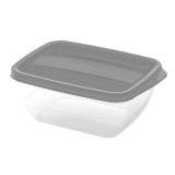 Caserola alimente, Curver Vedo, plastic, dreptunghiulara, transparent + gri, 0.75 L